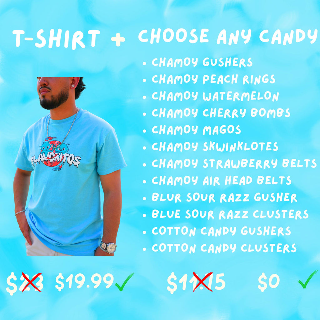 FLAVORITOS T-Shirt & Candy Bag Bundle Special - Casual Fitted Design for Everyday Wear